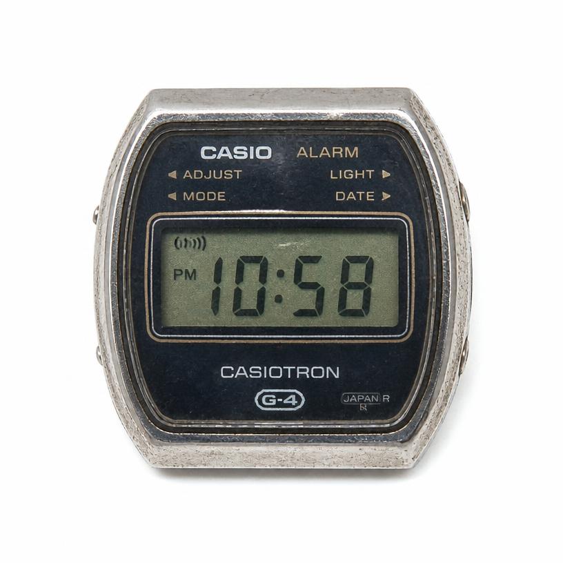 Tiny old school Casio 1970s digital watch clockface